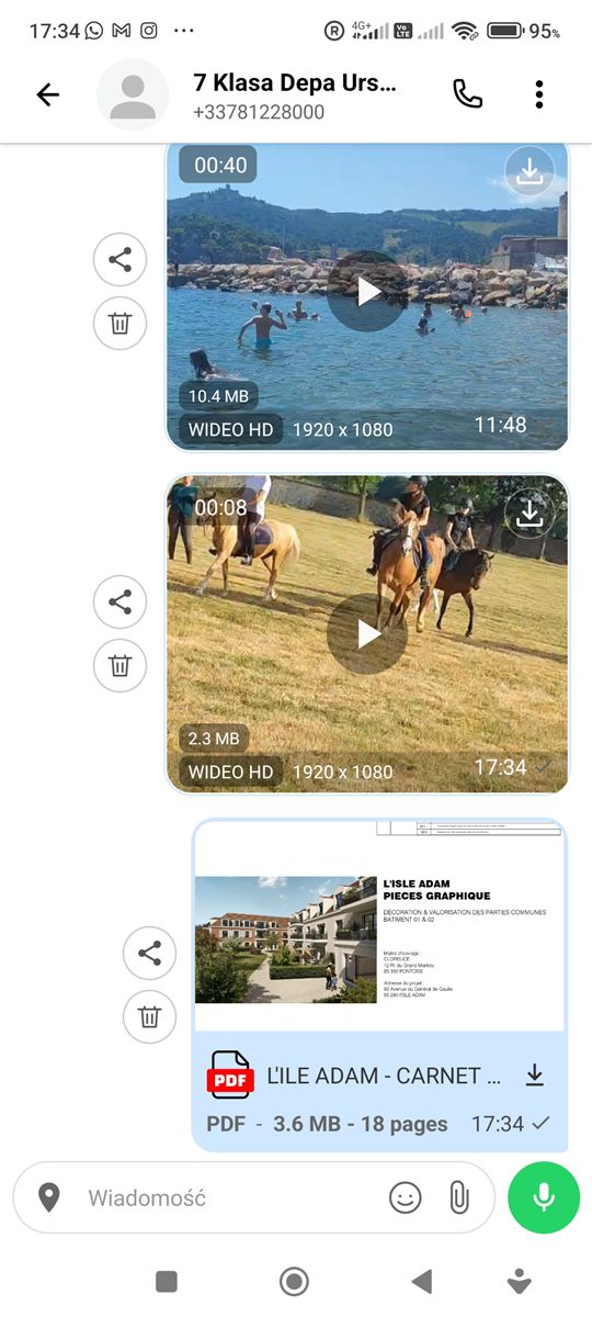 Rozmowa ze zdjęciami i załącznikami w PhoneMe